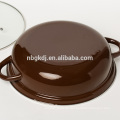 Shallow Emaille Hot Pot / Emaille Topf / emaillierten Topf mit Glasdeckel